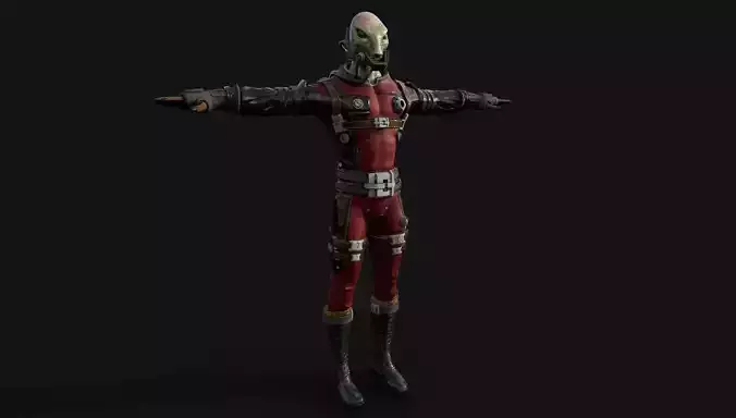 Alien NFT Model with all the source files and textures Low-poly 3D model