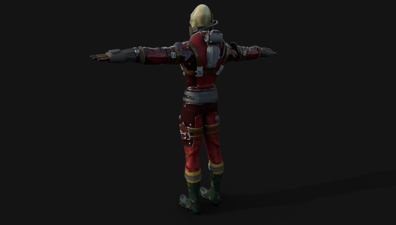 Alien NFT Model with all the source files and textures Low-poly 3D model_2