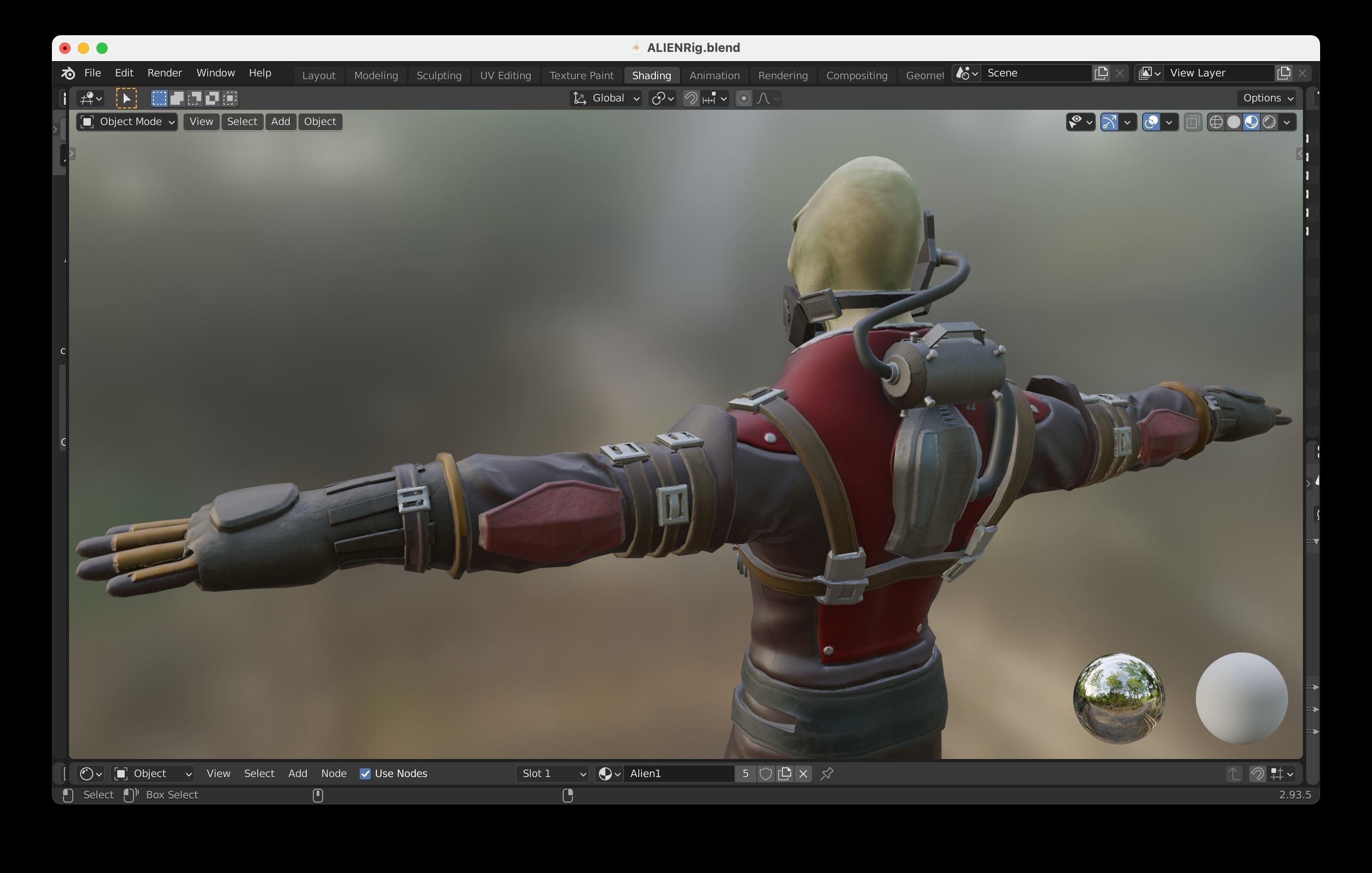 Alien NFT Model with all the source files and textures Low-poly 3D model_9