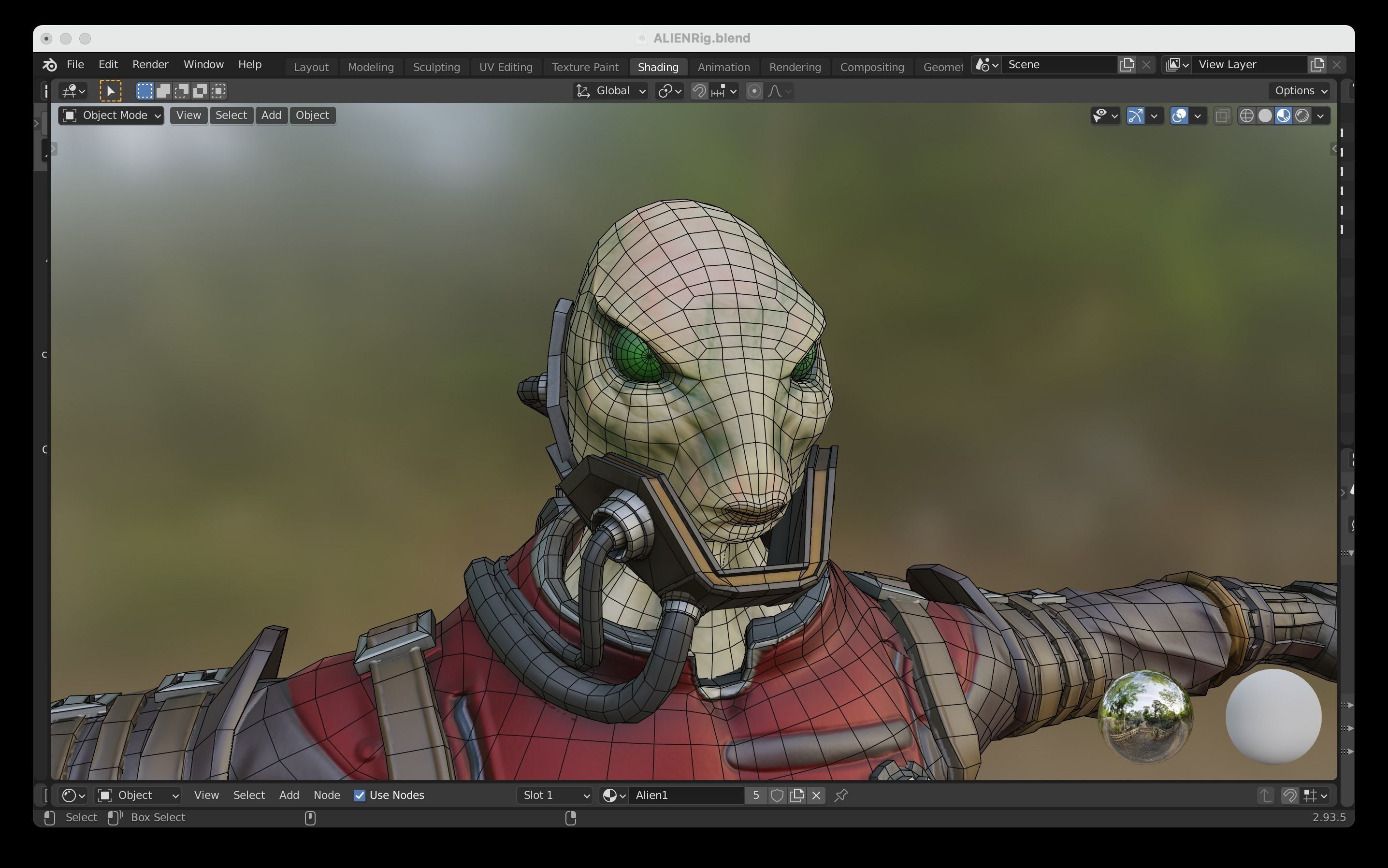 Alien NFT Model with all the source files and textures Low-poly 3D model_3