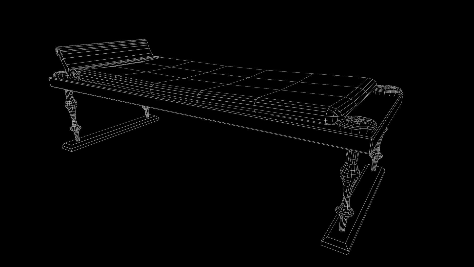 Roman couch pack Low-poly 3D model_12