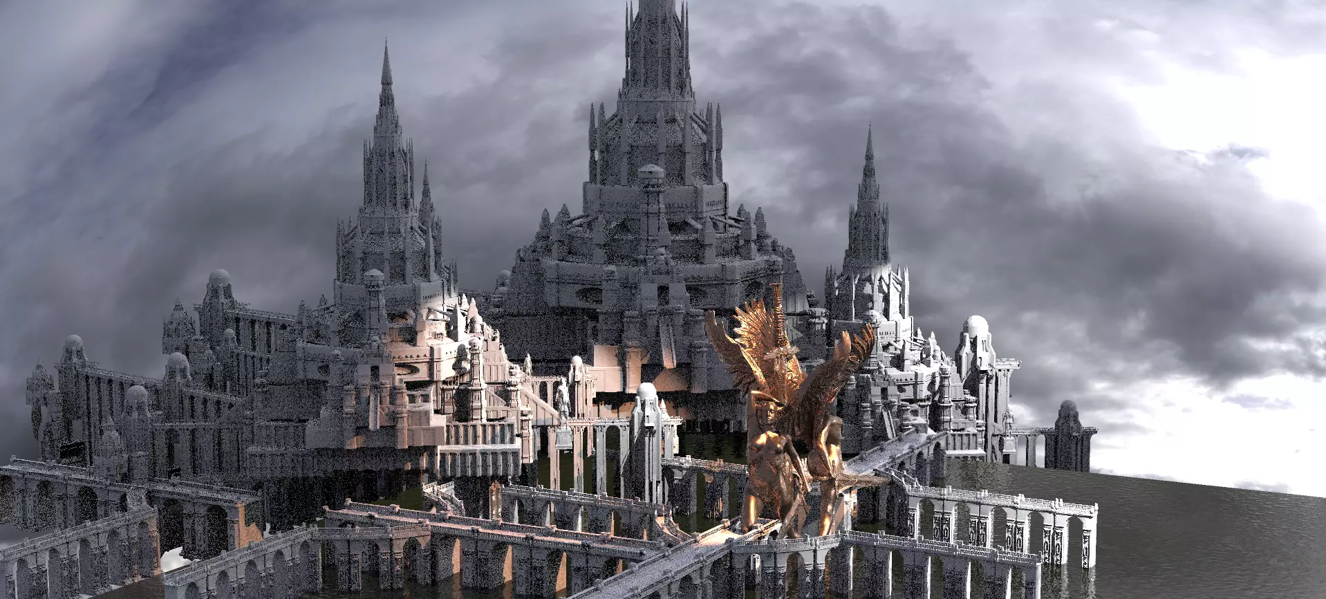 King Arthur Palace City Streets 3D model_0