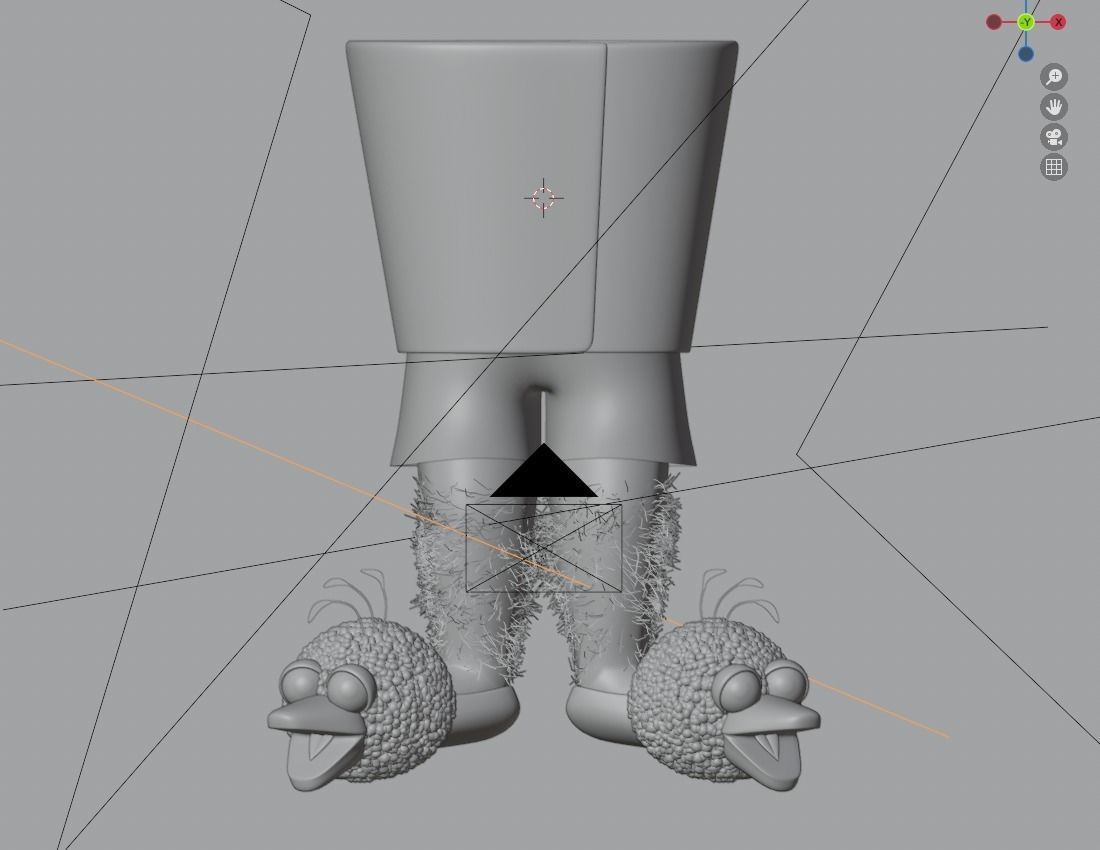 Short and Slippers of big bird 3D model_2