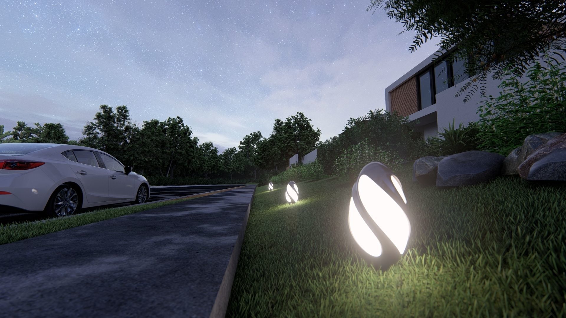 Futuristic Sci-Fi Lighting Unit 3D model_2