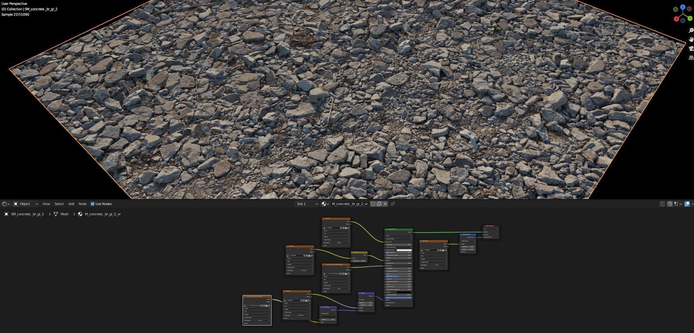The surface of Concrete debris 3D model_4