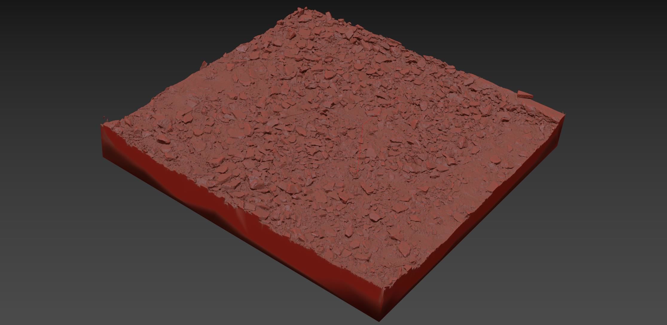 The surface of Concrete debris 3D model_8