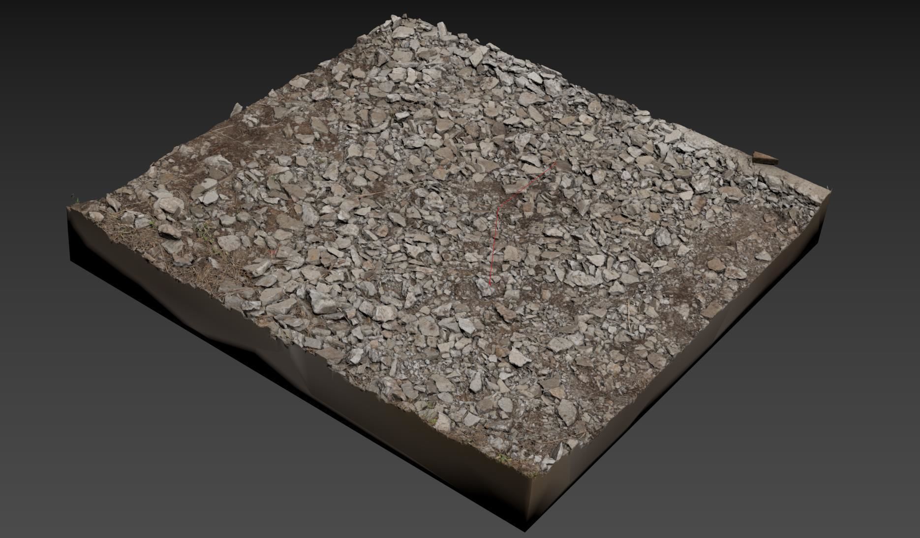 The surface of Concrete debris 3D model_7