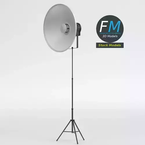 Beauty dish lamp on tripod 3D model