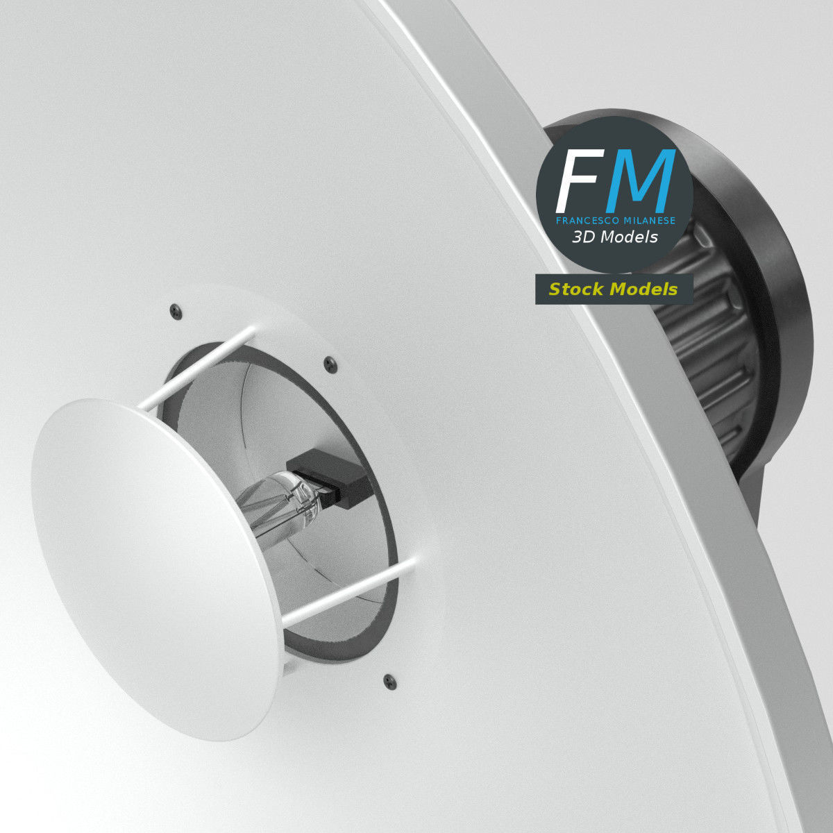 Beauty dish lamp on tripod 3D model_5