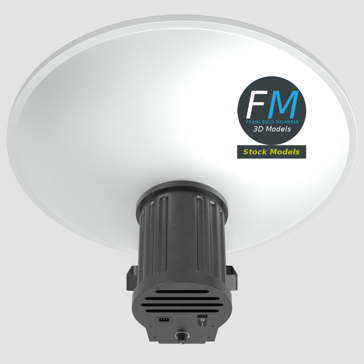 Beauty dish lamp on tripod 3D model_6