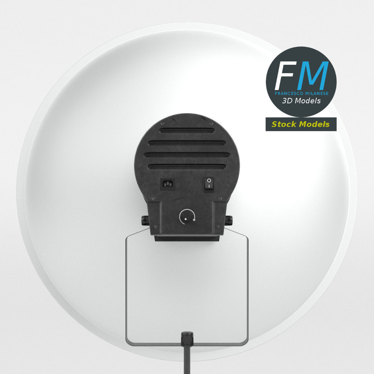 Beauty dish lamp on tripod 3D model_4