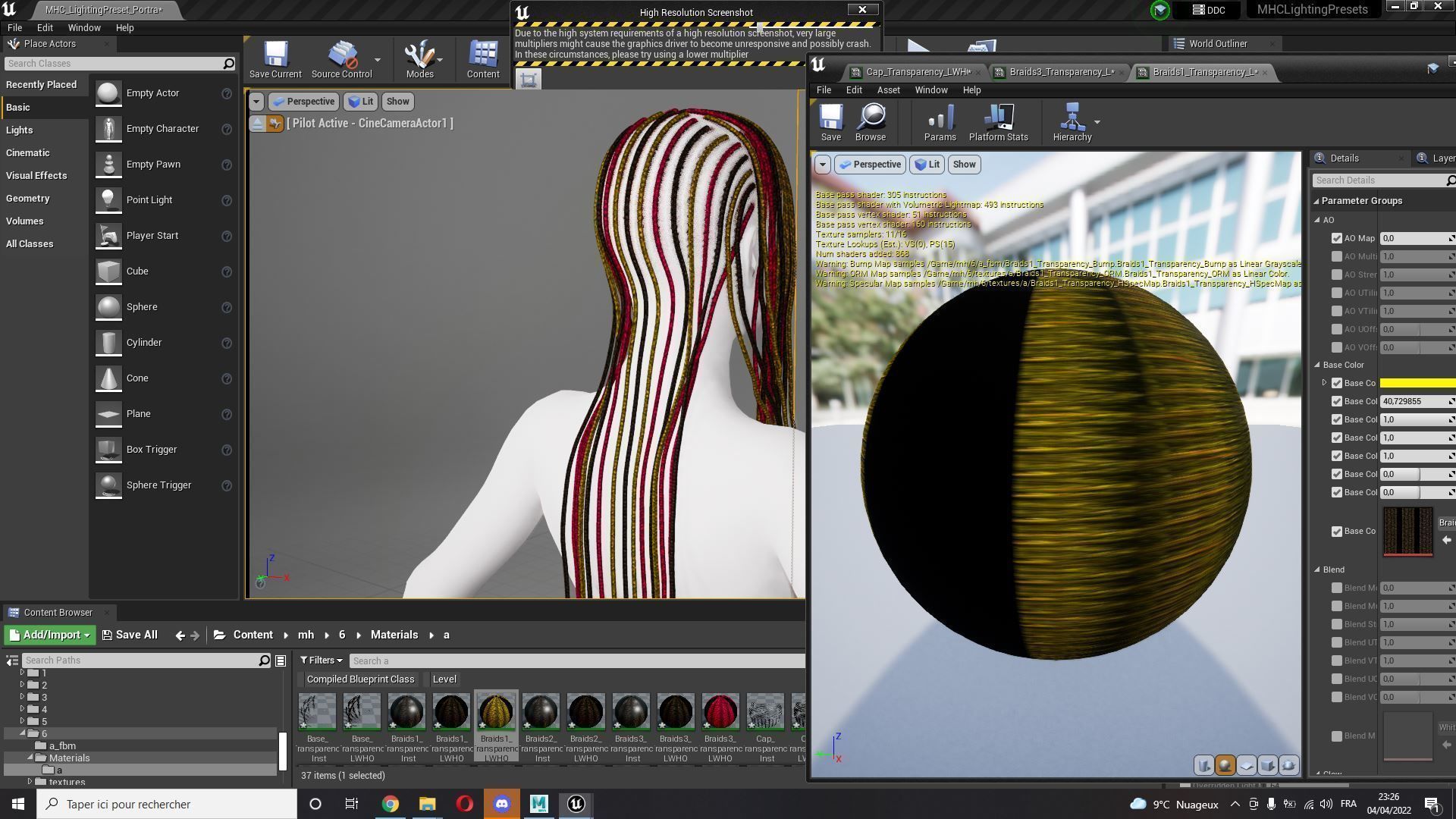 Realistic Braid Hair Rasta Low-poly 3D model_13