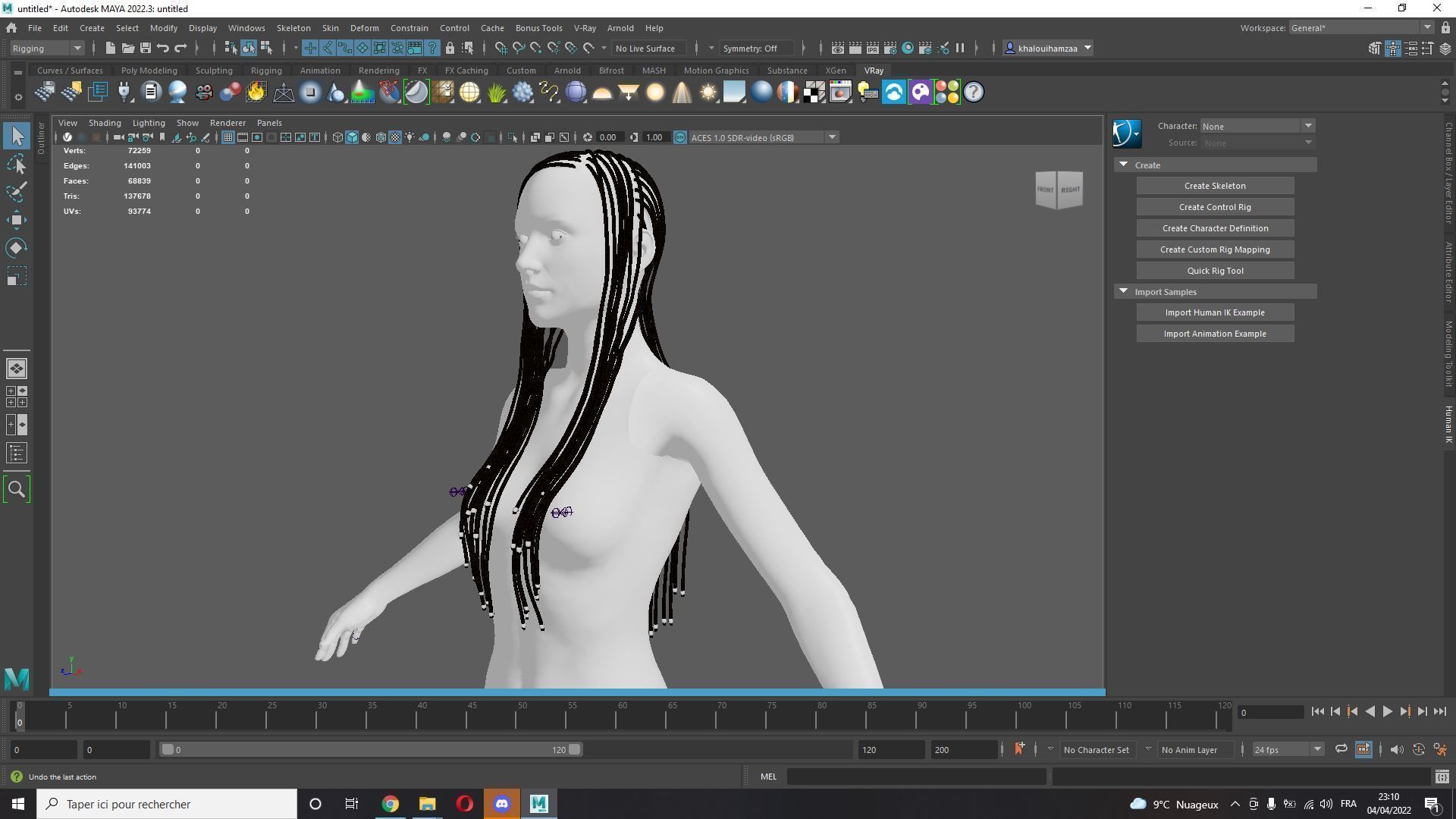 Realistic Braid Hair Rasta Low-poly 3D model_10