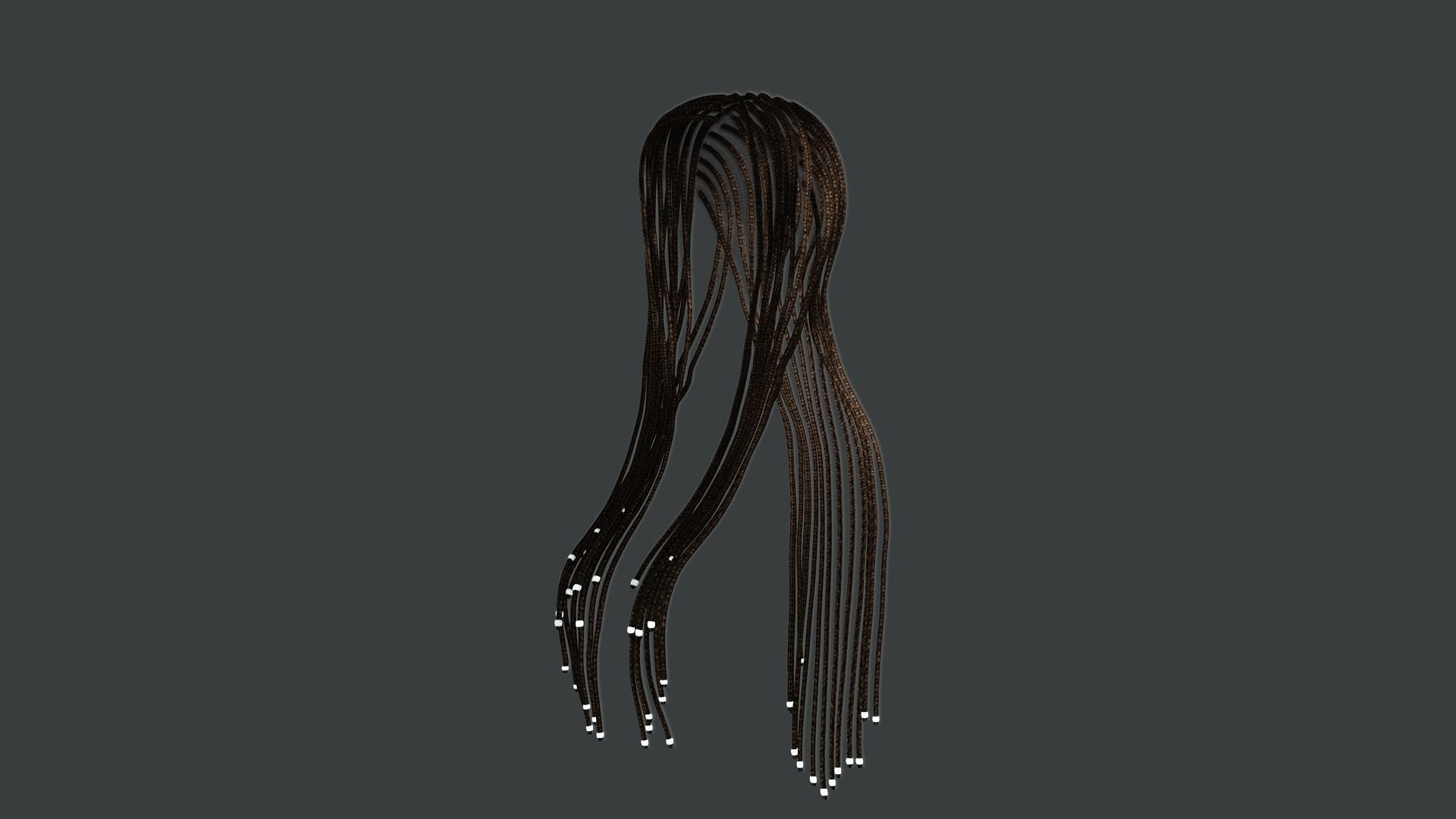 Realistic Braid Hair Rasta Low-poly 3D model_14