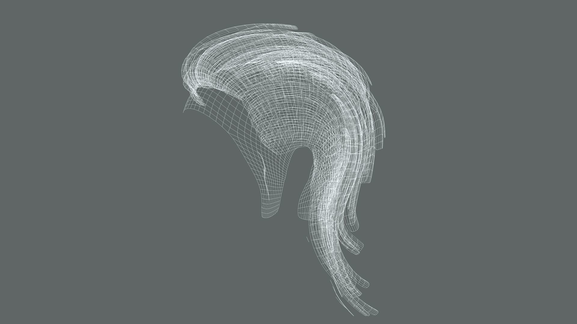 Real-time Realistic Hair Low-poly 3D model_9