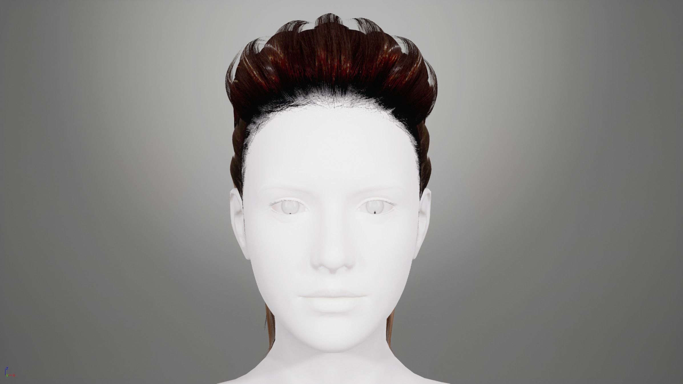 Real-time Realistic Hair Low-poly 3D model_16