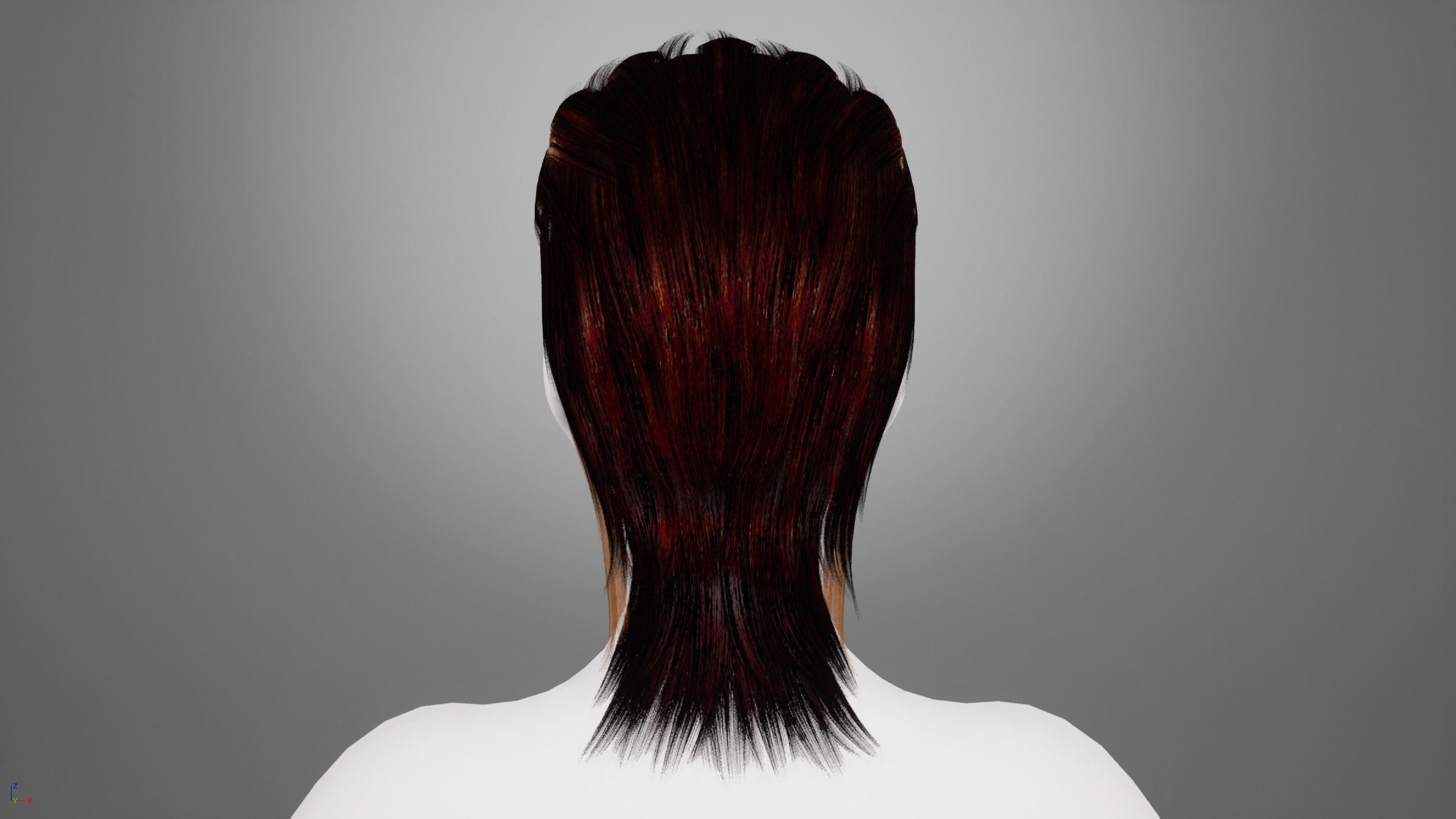 Real-time Realistic Hair Low-poly 3D model_20