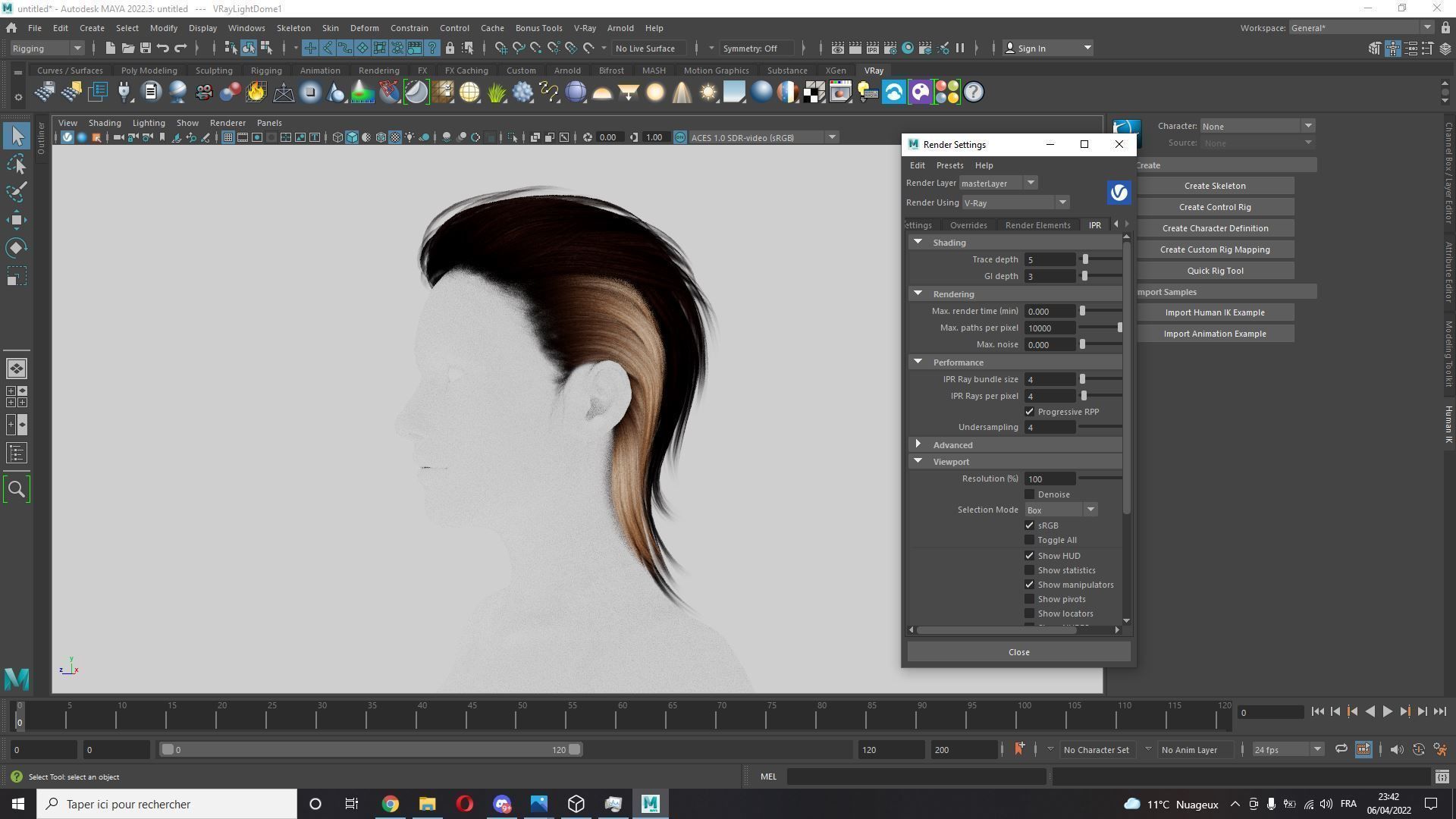 Real-time Realistic Hair Low-poly 3D model_13