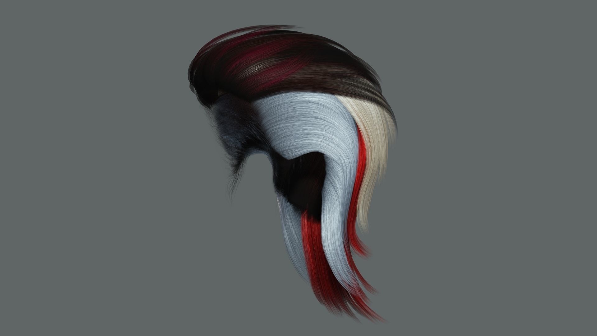 Real-time Realistic Hair Low-poly 3D model_7