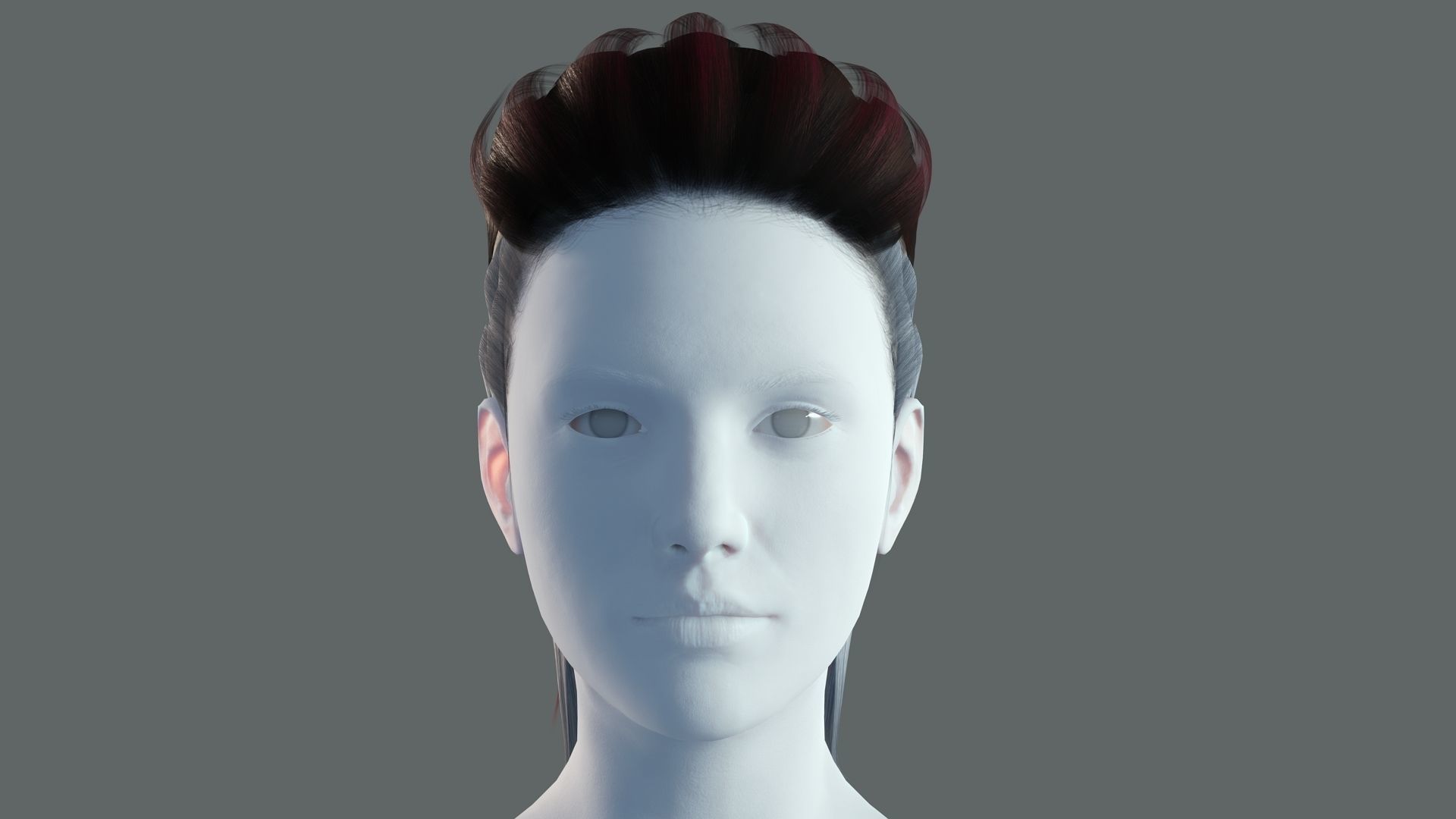Real-time Realistic Hair Low-poly 3D model_2