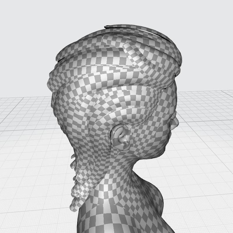 Real-time Realistic Hair Low-poly 3D model_15