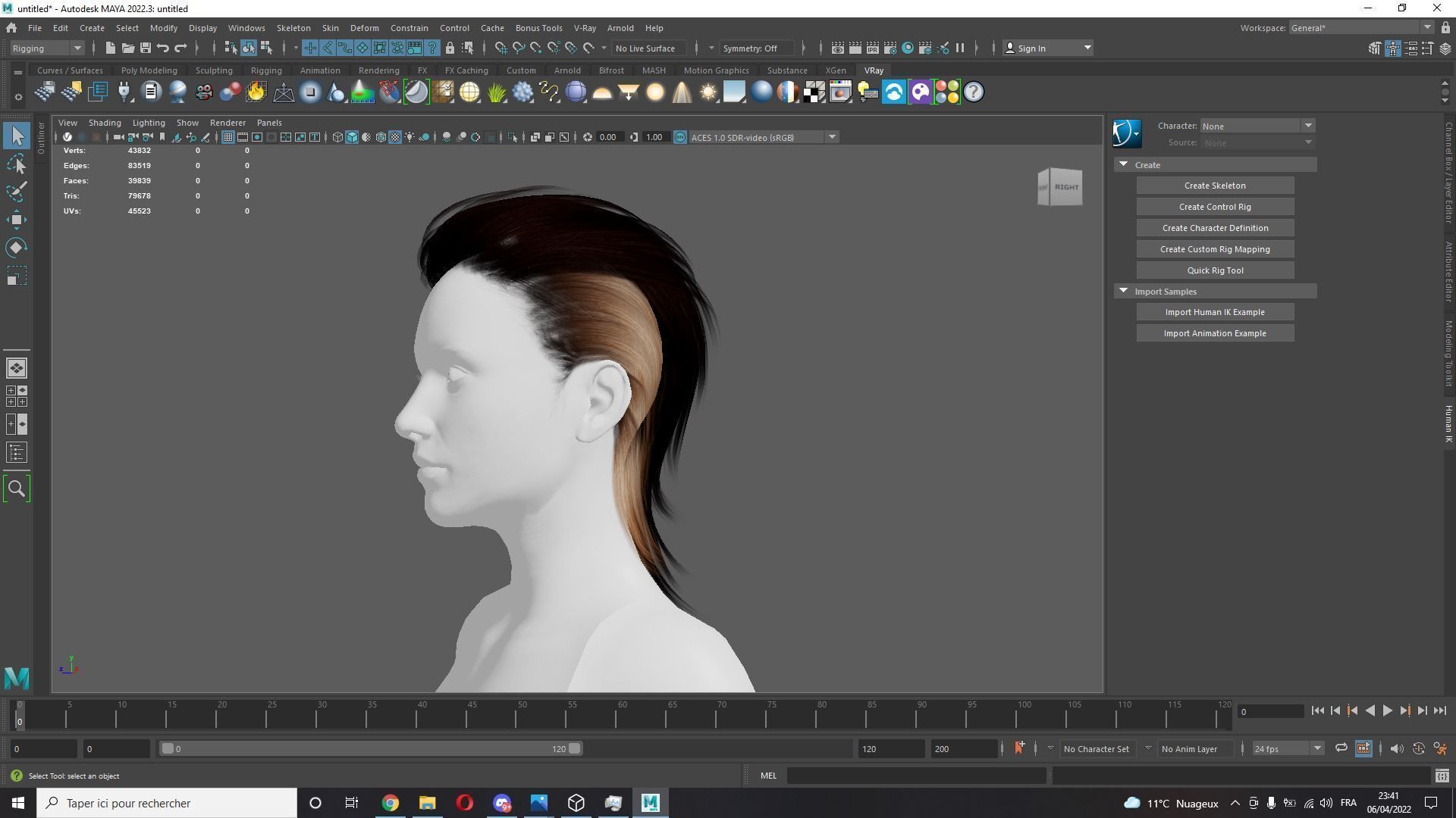 Real-time Realistic Hair Low-poly 3D model_12