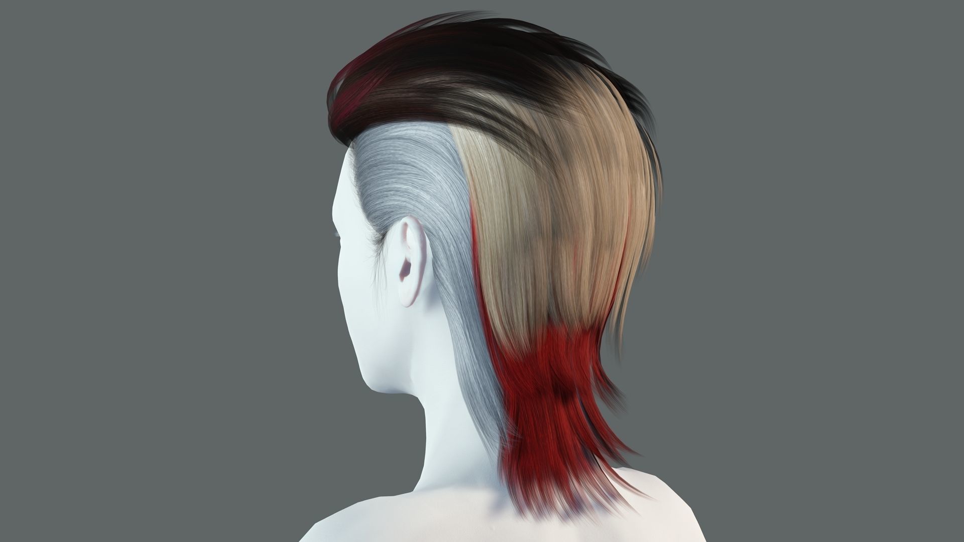 Real-time Realistic Hair Low-poly 3D model_5