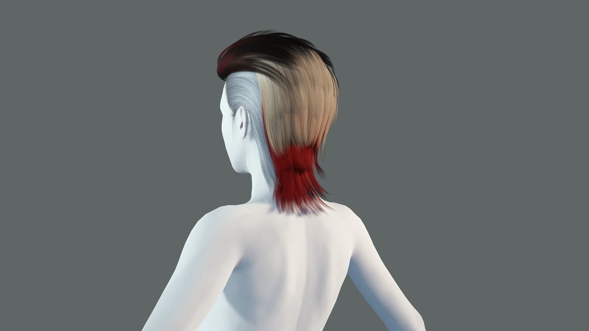 Real-time Realistic Hair Low-poly 3D model_8