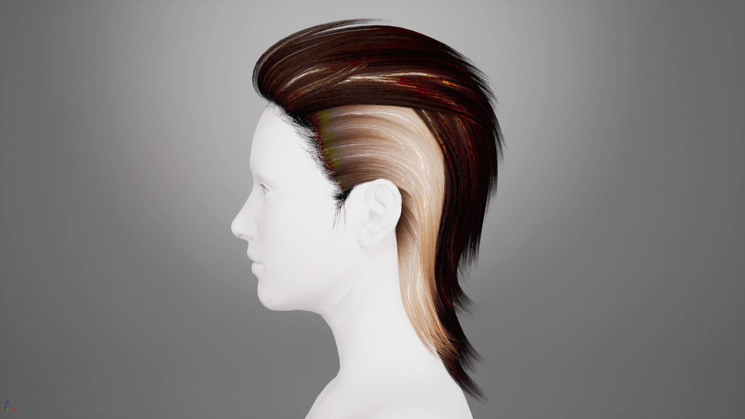Real-time Realistic Hair Low-poly 3D model_18