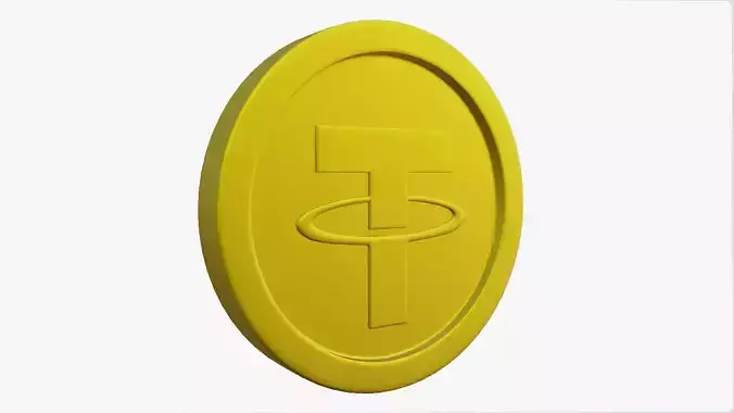 Tether Coin Low-poly 3D model