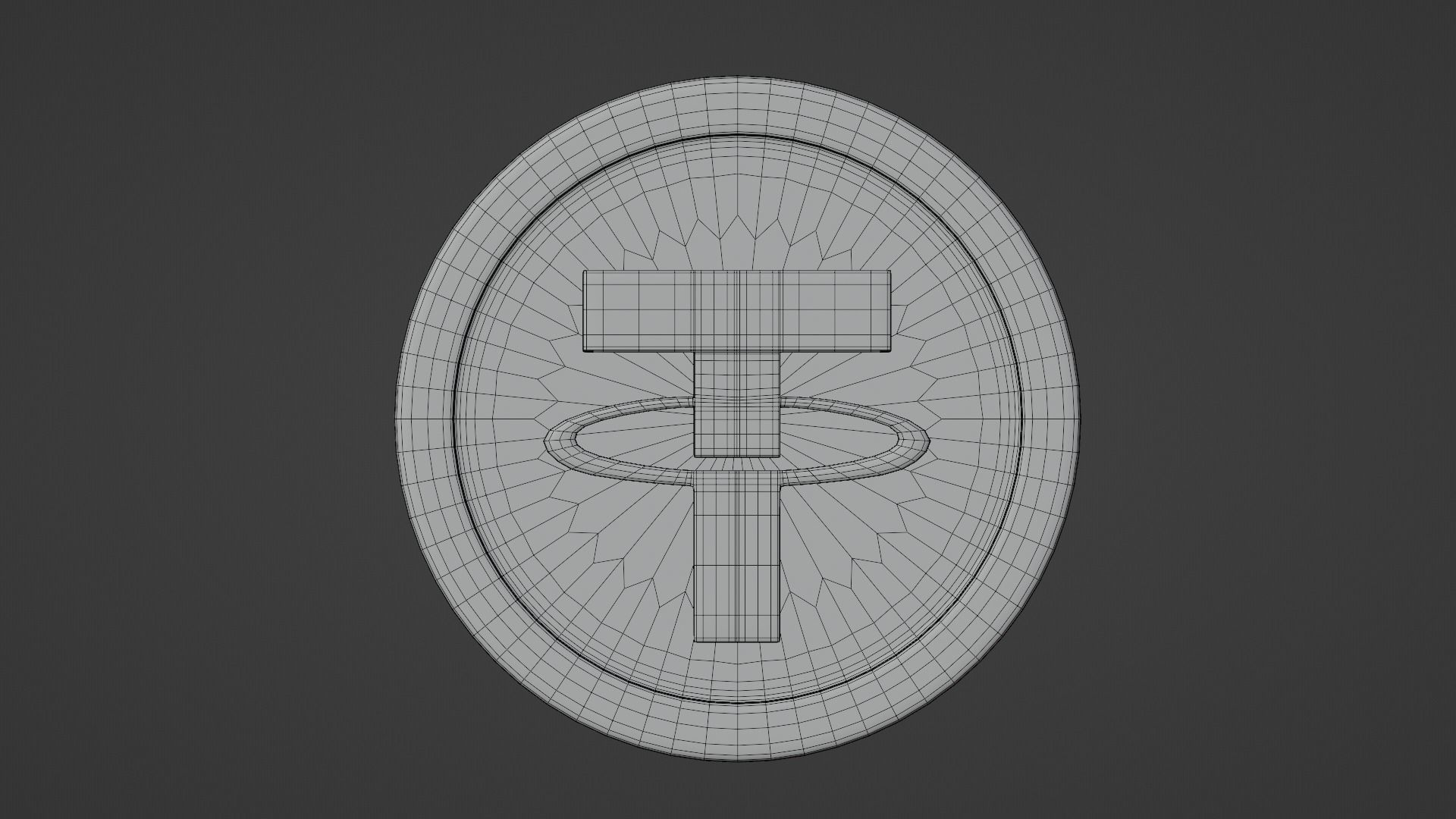 Tether Coin Low-poly 3D model_5