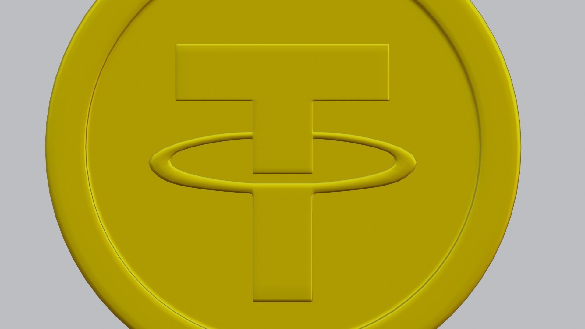 Tether Coin Low-poly 3D model_3