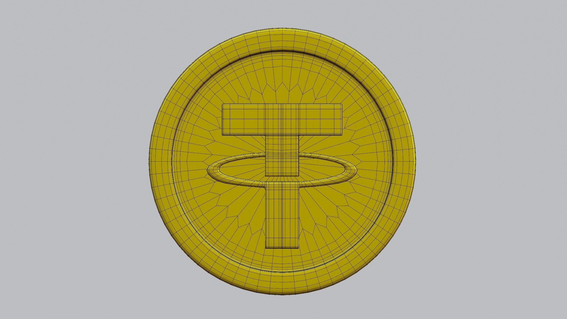 Tether Coin Low-poly 3D model_9