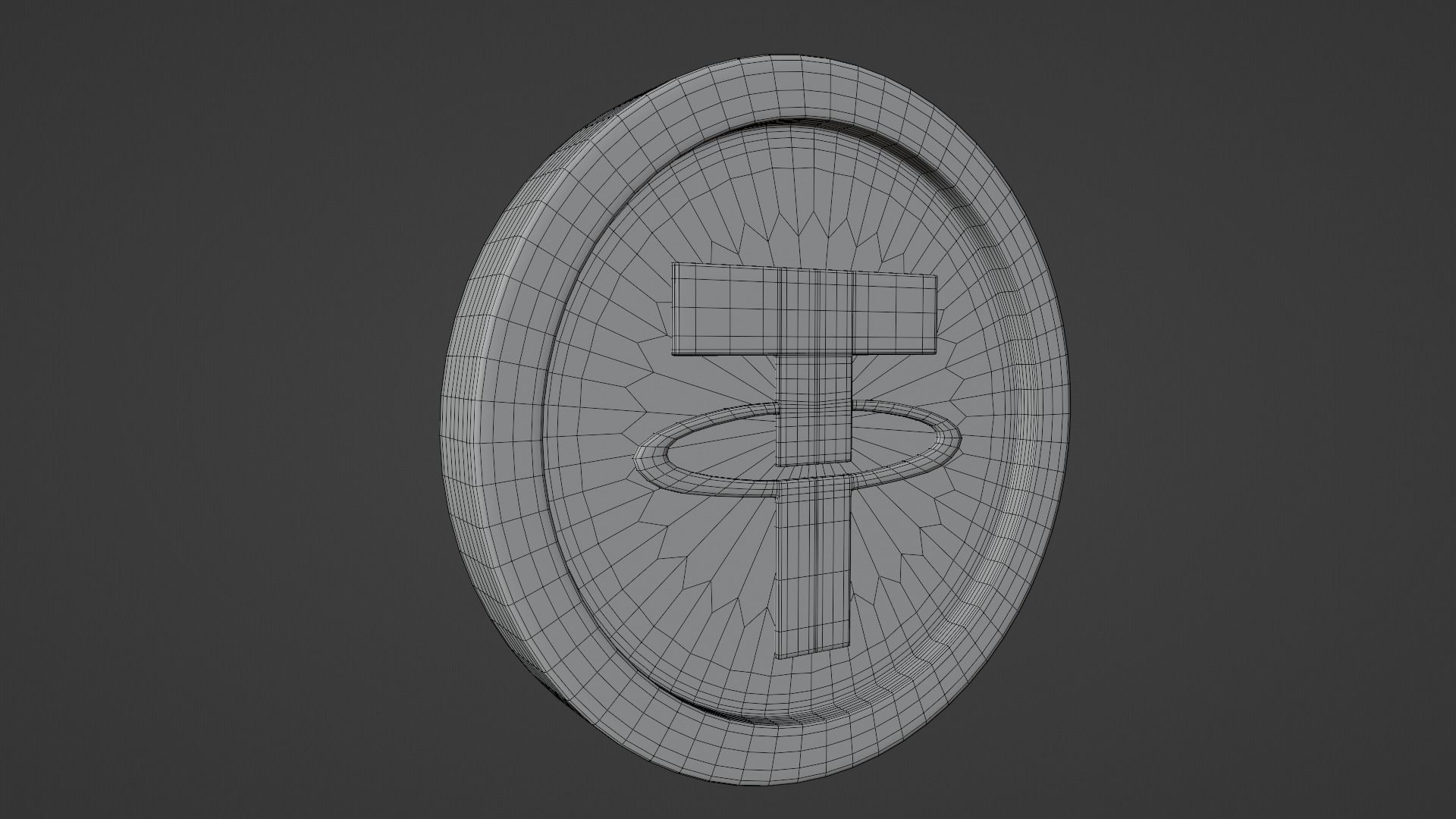 Tether Coin Low-poly 3D model_1