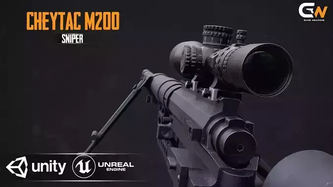 CHEYTAC M200 Low-poly 3D model
