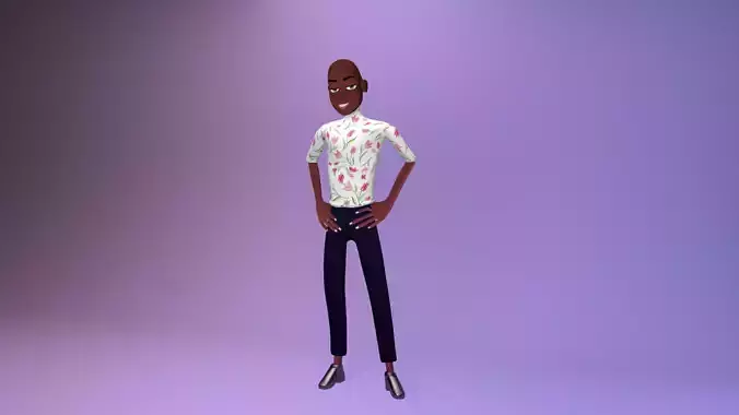 Stylized male character Rig Free 3D model