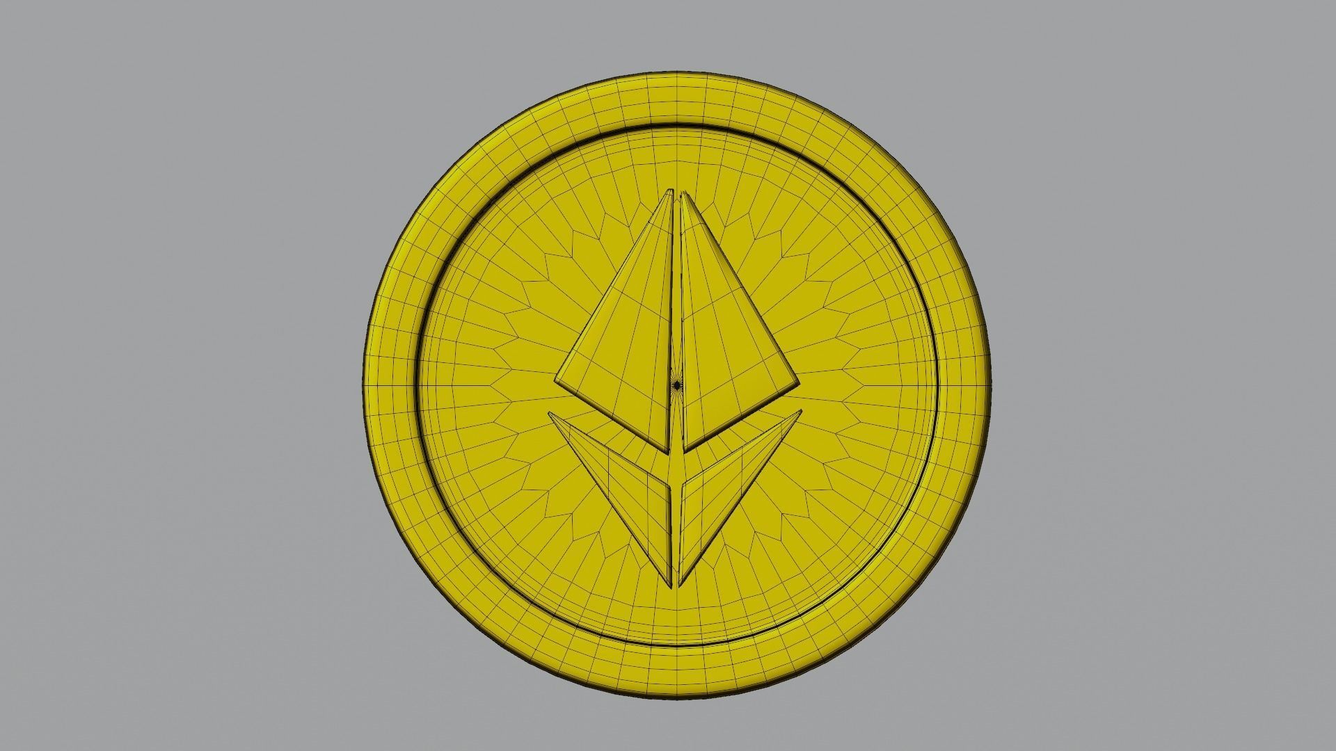 Ethereum Coin Low-poly 3D model_7