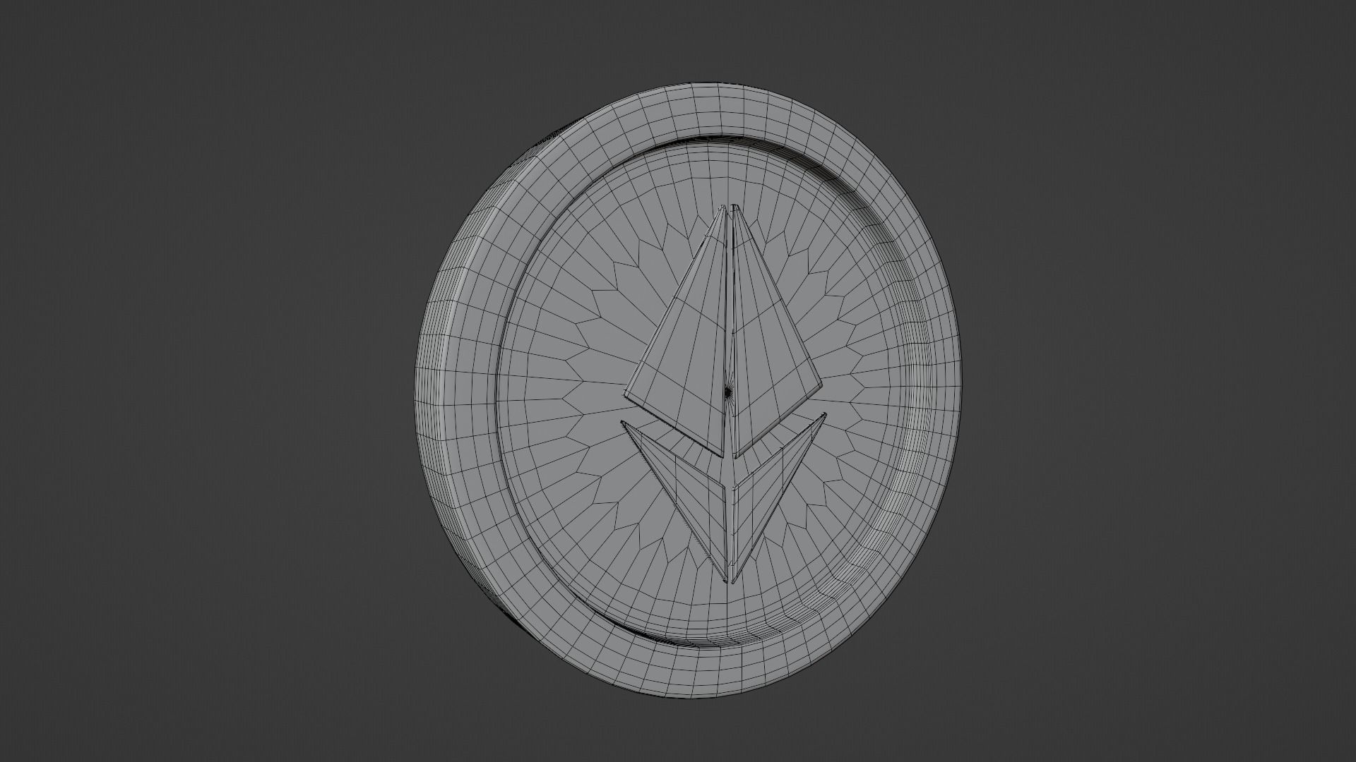 Ethereum Coin Low-poly 3D model_2