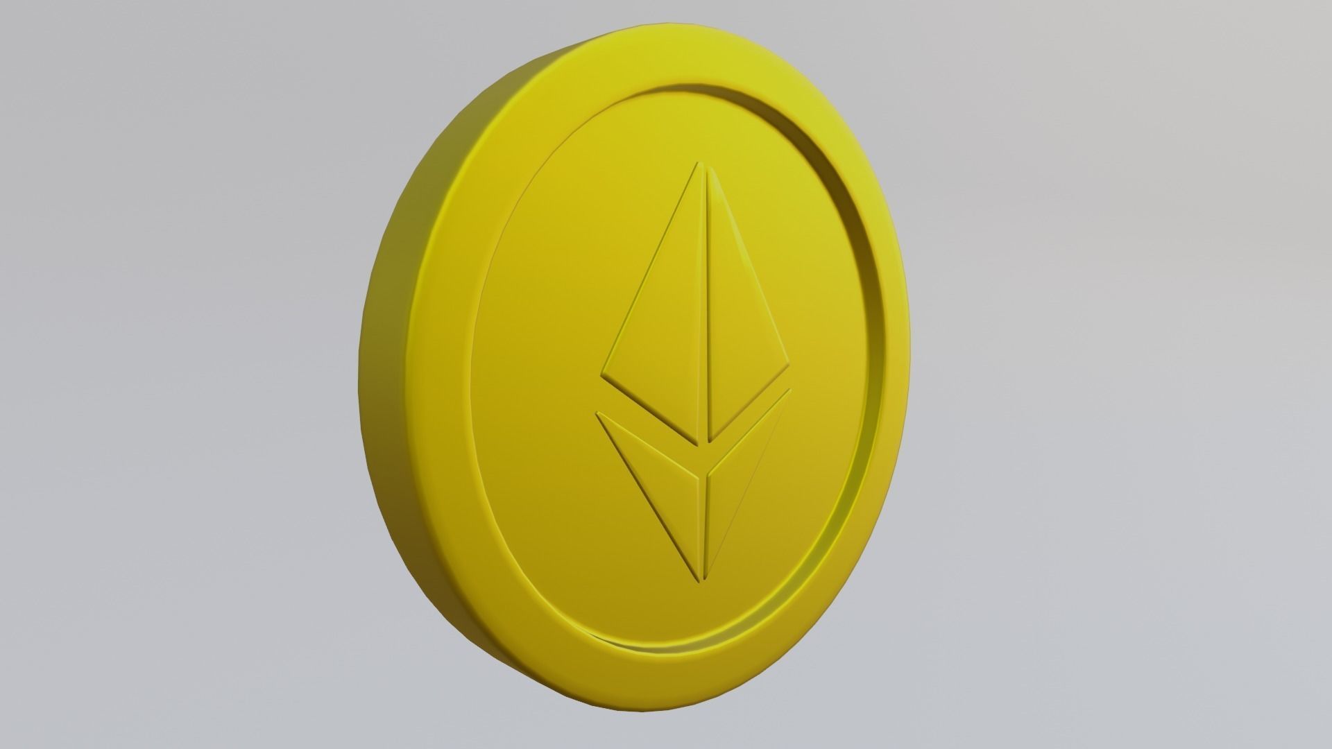 Ethereum Coin Low-poly 3D model_5