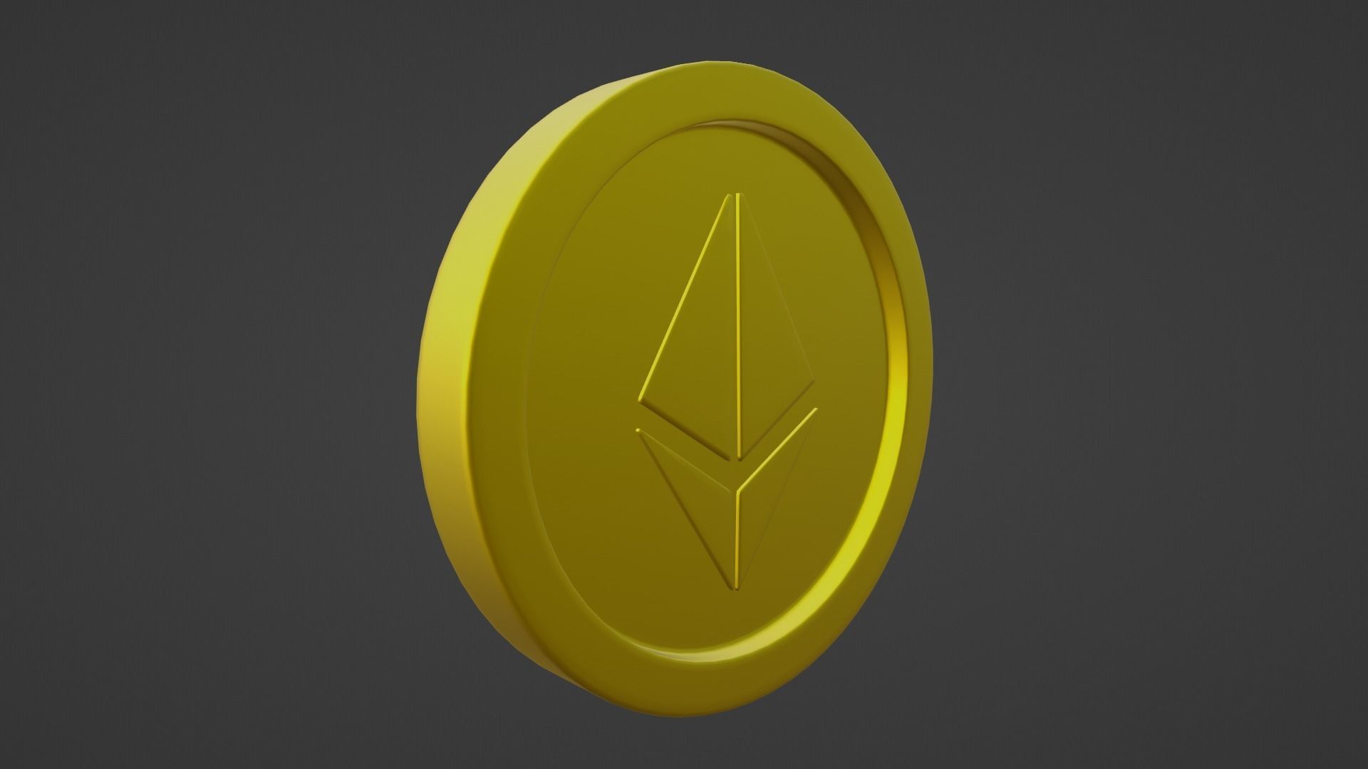 Ethereum Coin Low-poly 3D model_8