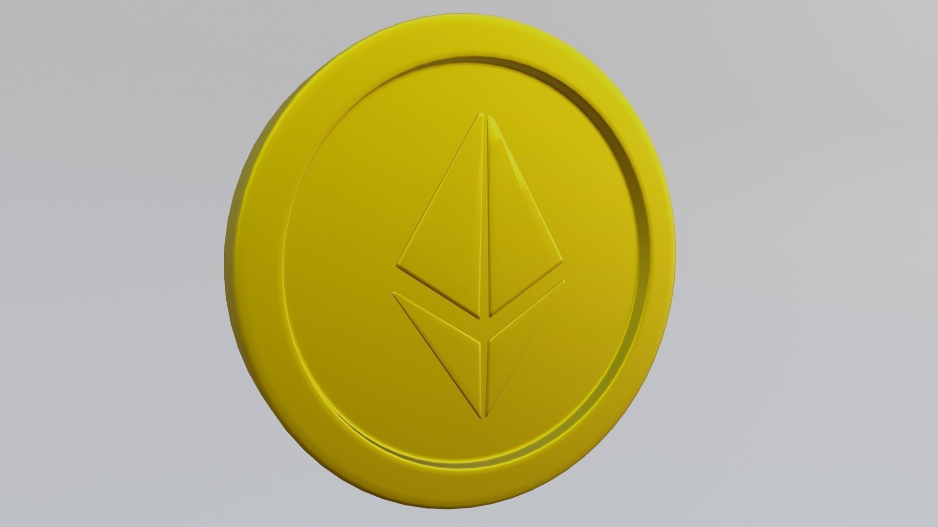 Ethereum Coin Low-poly 3D model_4