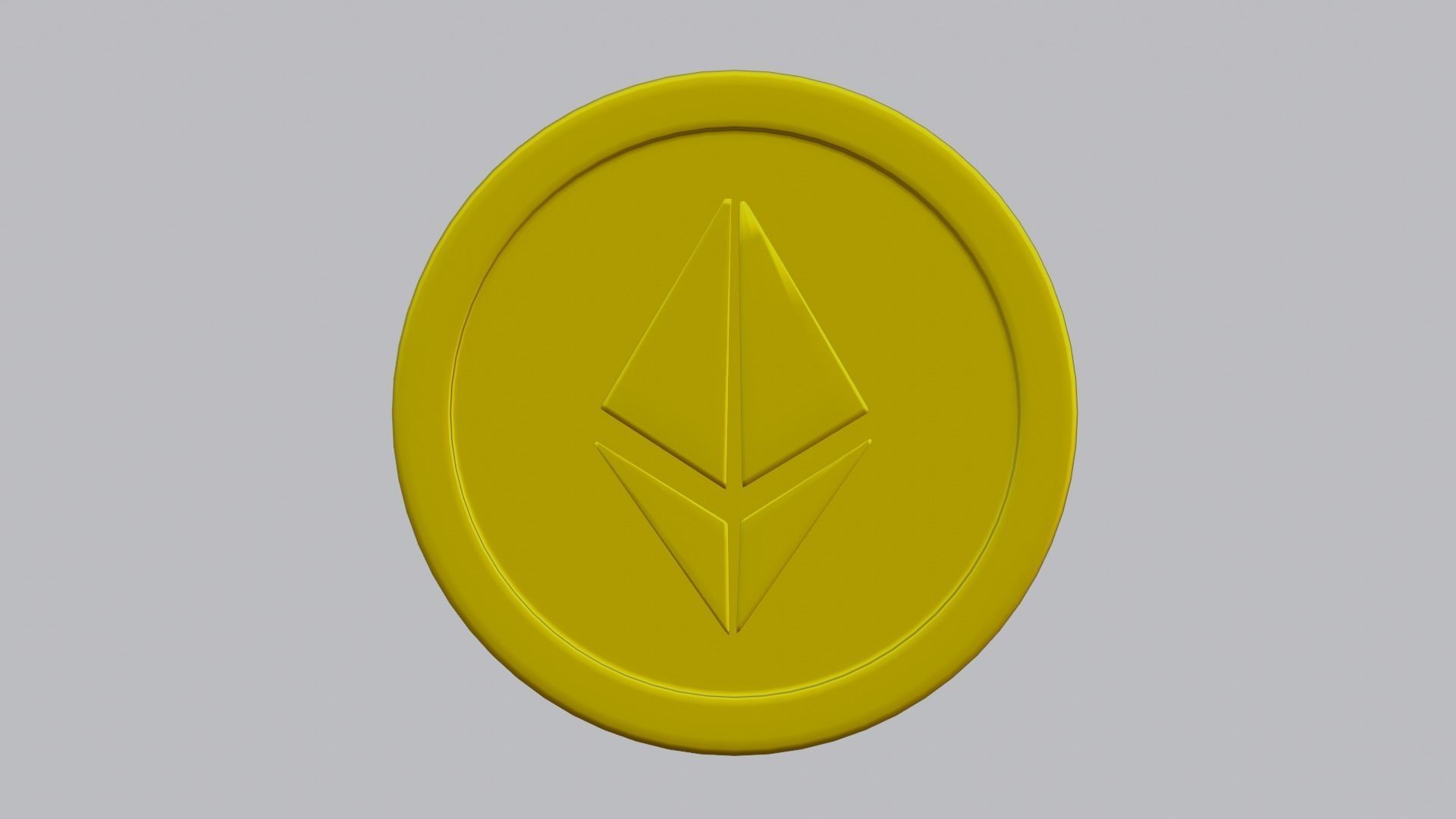 Ethereum Coin Low-poly 3D model_1