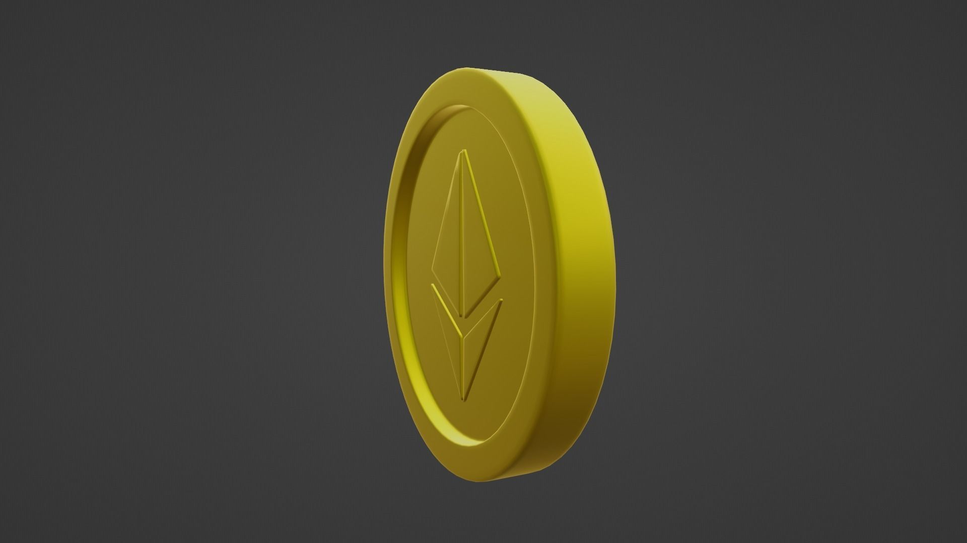 Ethereum Coin Low-poly 3D model_10