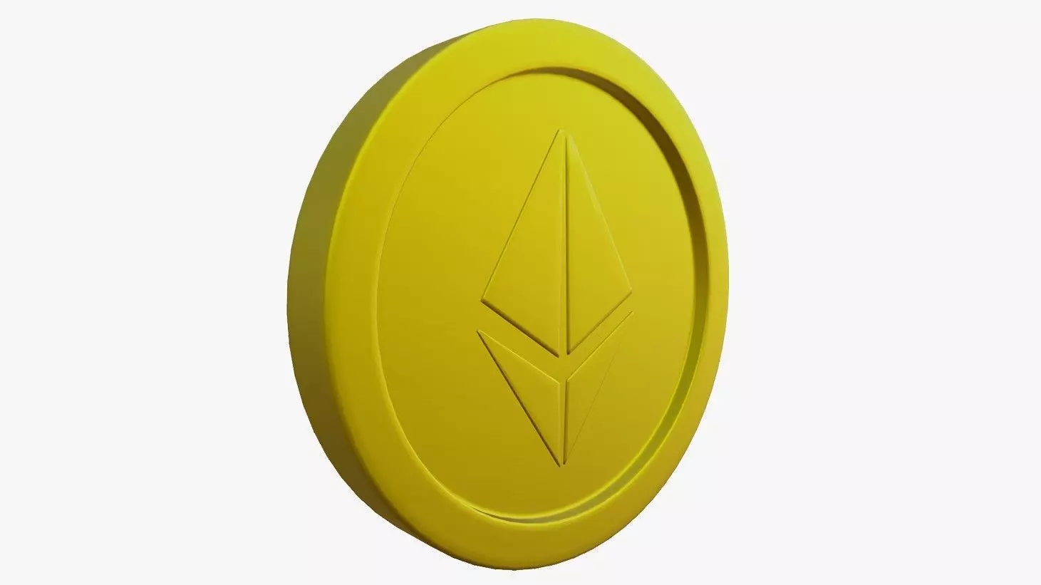 Ethereum Coin Low-poly 3D model_0