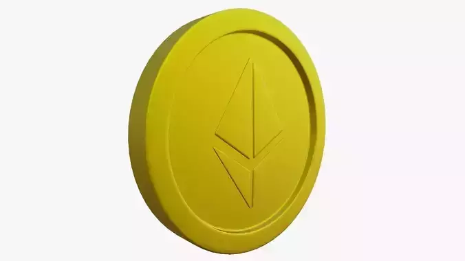 Ethereum Coin Low-poly 3D model