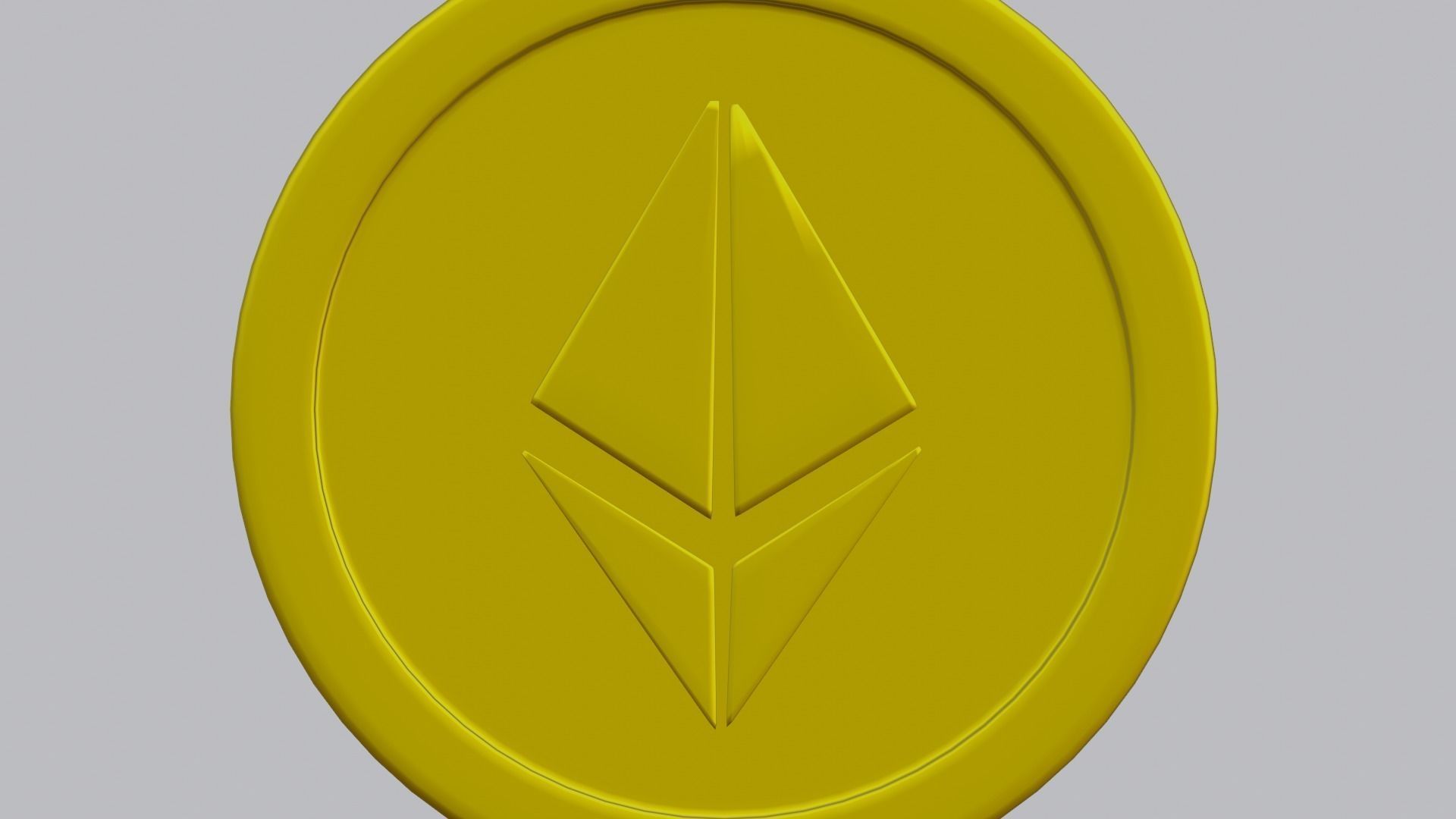 Ethereum Coin Low-poly 3D model_6