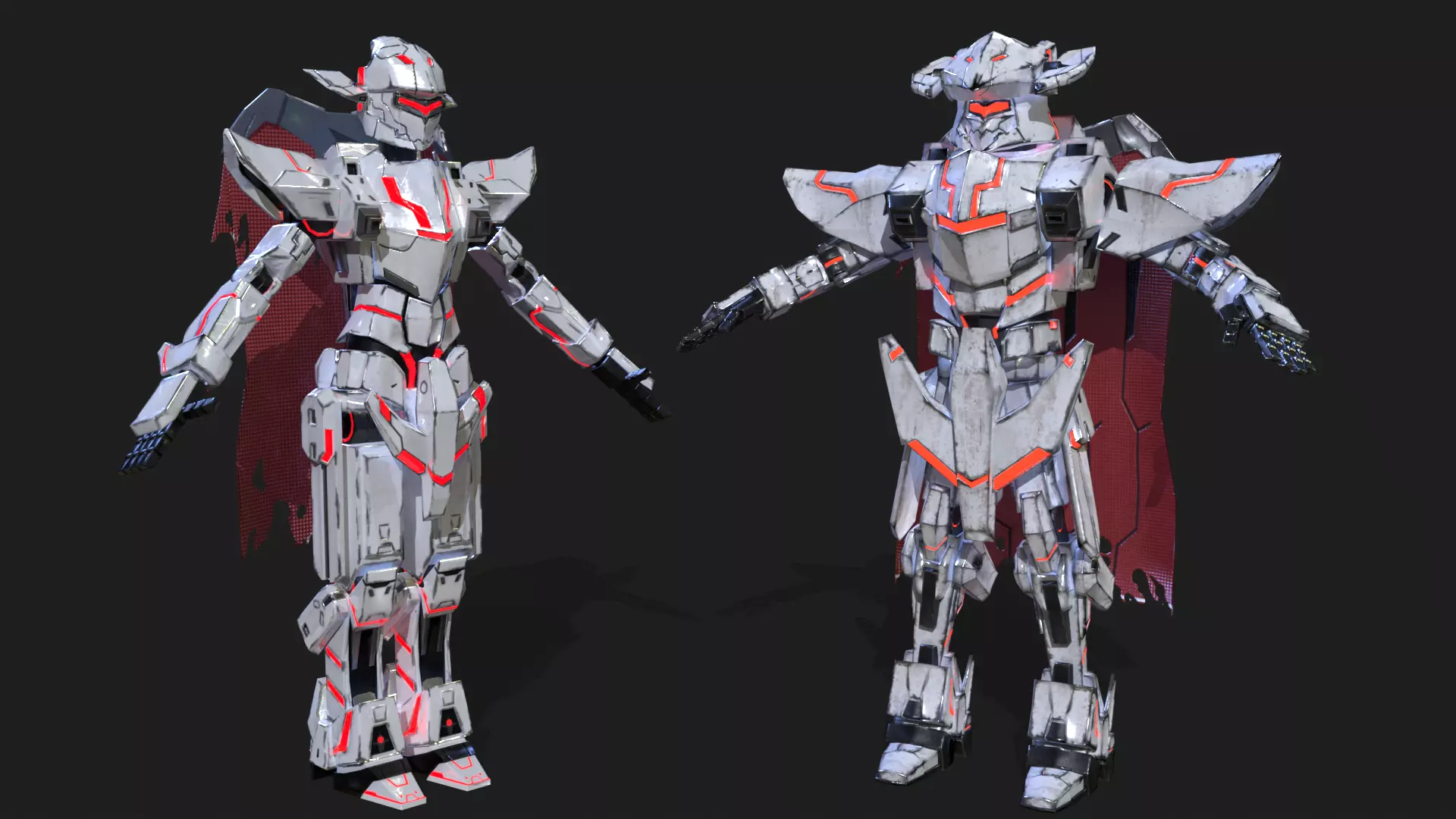 PSO 2 Soro Female And Soro Male Low-poly 3D model