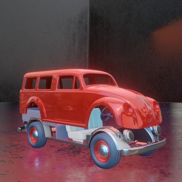 FULL KIT Beetle Van Fuskombi Station wagon 20fev22 3D print model_3