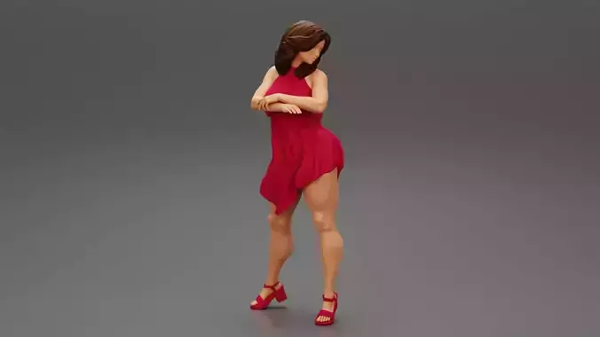 Sexy Woman Wearing Fashion Clothes 3D print model