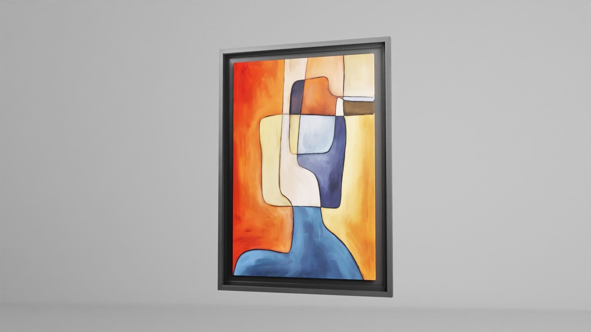 Abstract  Art painting on canvas Low-poly 3D model_1